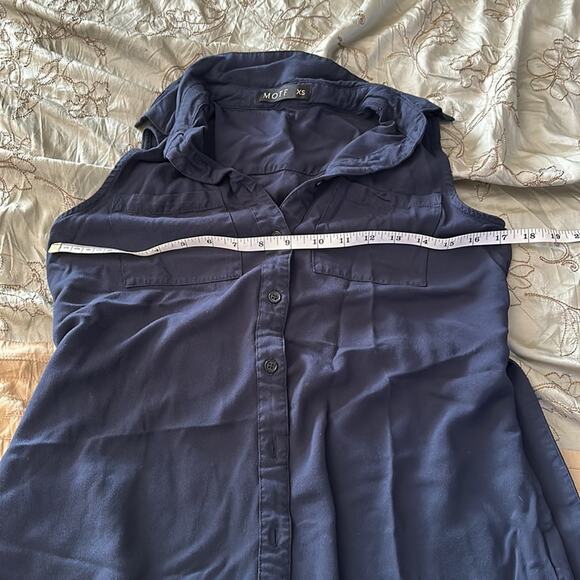 MOTF | Navy Blue Button Down Dress Size XS - Picture 9 of 11